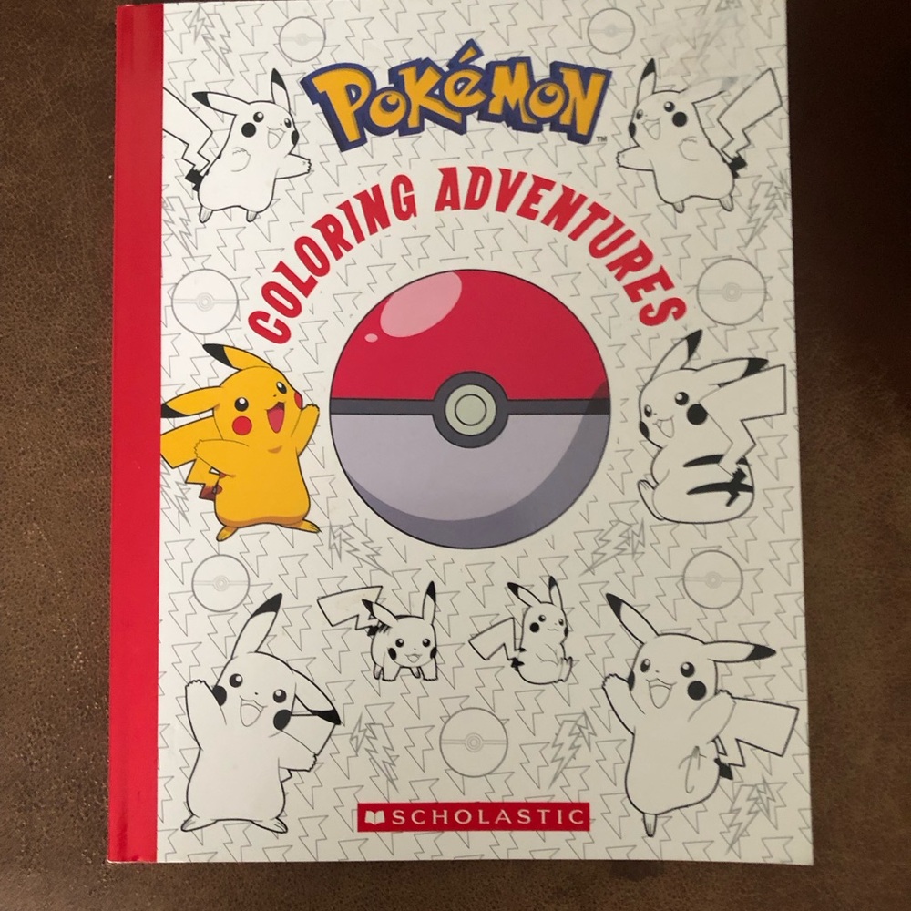 Scholastic Pokémon Coloring Book with Red and Blue Accents